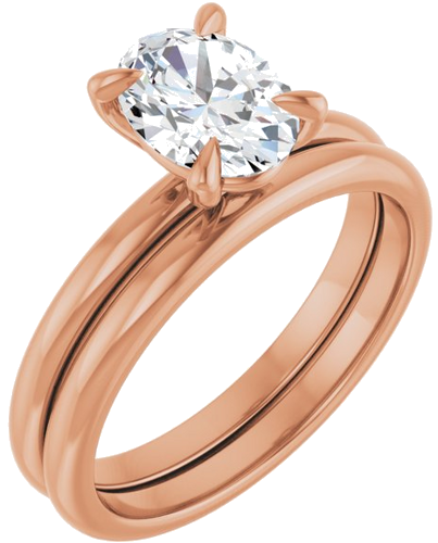 Sužadėtuvių Žiedas „Solitaire“ 585 Rožinis Aukso Oval 8mm x 6mm (6)