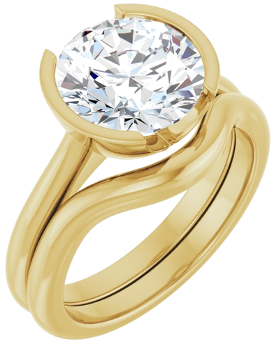 14K Yellow 9.4 mm Round Solitaire Engagement Ring Mounting (6)