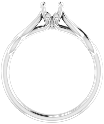 14K White  4.8 mm Round Solitaire Engagement Ring Mounting (2)
