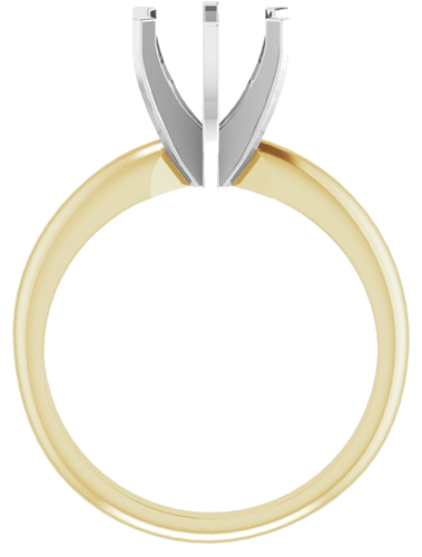 14K Yellow   White 7.3-7.7 mm Round 6-Prong Solitaire Ring Mounting (2)