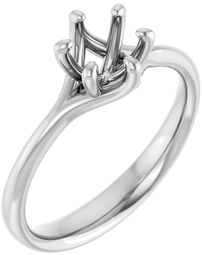 14K White 5.8 mm Round Engagement Ring Mounting (1)
