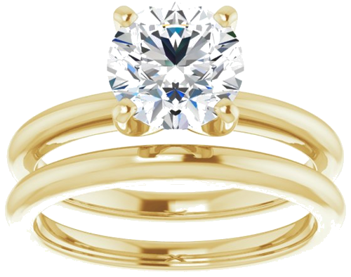 14K Yellow  7.4 mm Round Solitaire Engagement Ring Mounting (8)