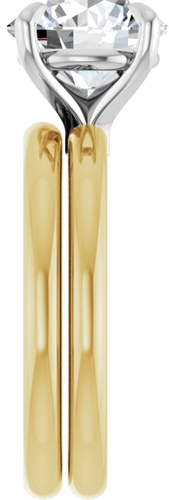 14K Yellow White 9 mm Round Solitaire Engagement Ring Mounting (9)