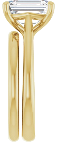 Sužadėtuvių Žiedas „Solitaire“ 585 Geltonojo Aukso Emerald 9mm x 7mm (9)