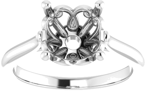 Platinum 9 mm Round Solitaire Engagement Ring Mounting (3)