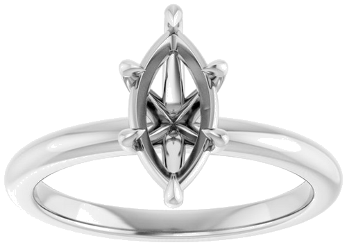 14K White 10x5 mm Marquise Solitaire Engagement Ring Mounting (3)