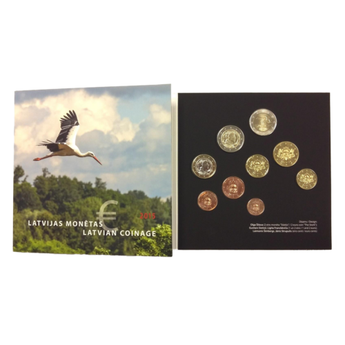 2015 Latvia BU Euro coin set with a commemorative 2 euro coin (1)
