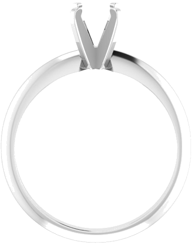 14K White 5.0-5.3 mm Round 4-Prong Solitaire Engagement Mounting (2)