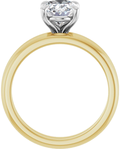 Sužadėtuvių Žiedas 585 Baltojo Ir Geltonojo Aukso Oval 9mm x 7mm (7)