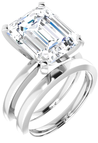 Sužadėtuvių Žiedas „Solitaire“ 925 Sidabro Emerald 12mm x 10mm (6)