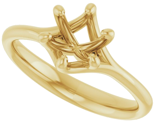 Sužadėtuvių Žiedas „Solitaire“ 585 Geltonojo Aukso Round 6.5mm (5)