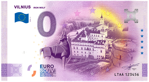 Viļņas suvenīrs 0 € banknote (1)
