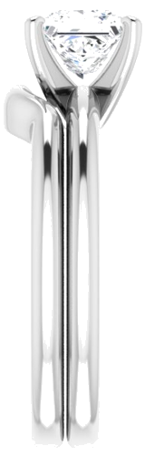 Sužadėtuvių Žiedas „Solitaire“ 585 Baltojo Aukso Square 5.5mm (9)