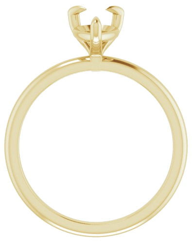 14K Yellow  9x6 mm Pear Solitaire Engagement Ring Mounting (2)