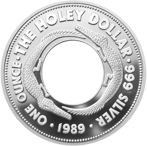 1 oz Caurais dolārs 1989 Austrālijas sudraba monēta (1)