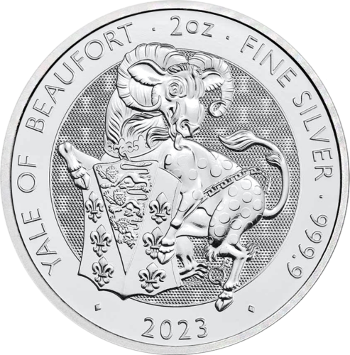 2 oz Tiudorų (Tudor) Beauforto Ožys 2023 Didžioji Britanija sidabrinė moneta (1)