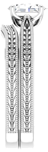 Sužadėtuvių Žiedas „Solitaire“ 14k white gold Oval 7mm x 5mm (9)