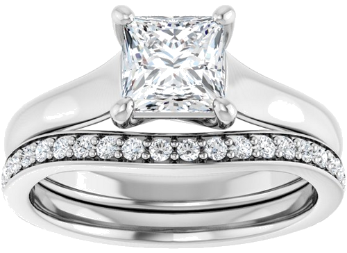 Sužadėtuvių Žiedas „Solitaire“ 585 Baltojo Aukso Square 5.5mm (8)