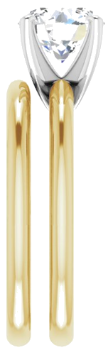 Sužadėtuvių Žiedas „Solitaire“ 750 Geltonojo Aukso Ir 950 Platinos Round 7.4mm (9)