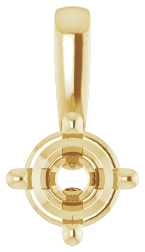 14K Yellow 4 mm Round 4-Prong Pendant Mounting (1)