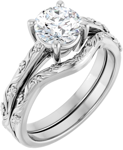 14K White 6.5 mm Round Solitaire Engagement Ring Mounting (6)