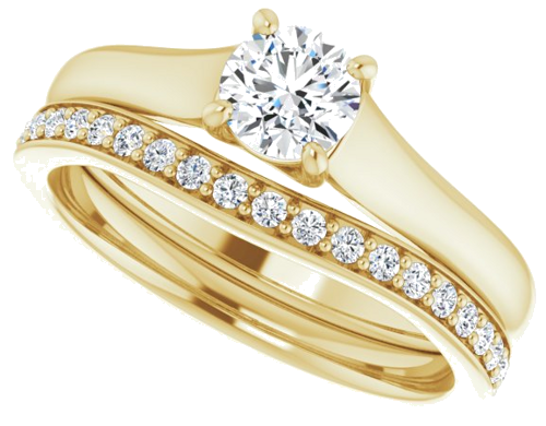 14K Yellow 4.8 mm Round Solitaire Engagement Ring Mounting (10)