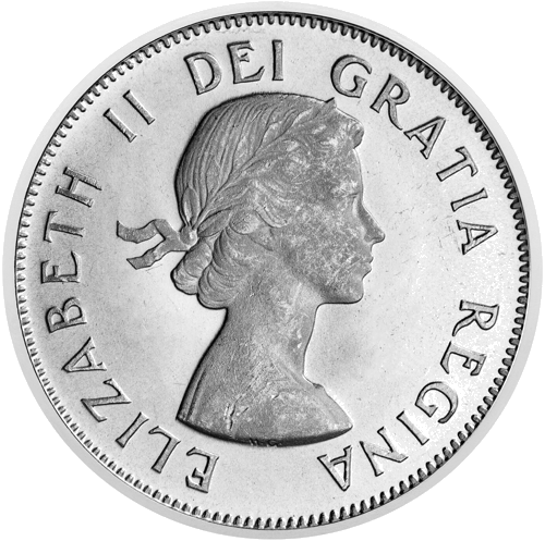 25 centi Elizabete II (1953-1964) Kanāda sudraba monēta (2)