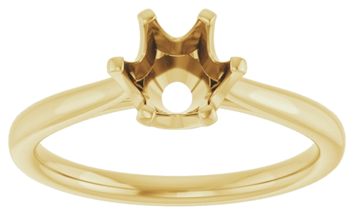 Sužadėtuvių Žiedas „Solitaire“ 585 Geltonojo Aukso Round 6.5mm (3)