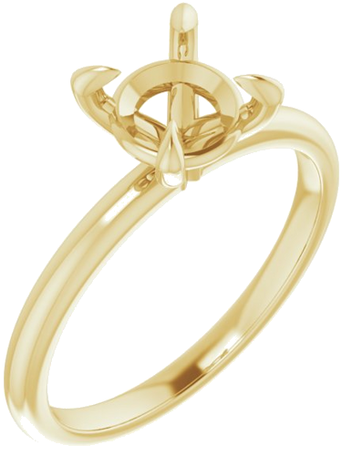 14K Yellow  7 mm Round Solitaire Engagement Ring Mounting (1)