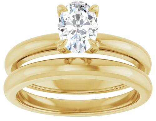 Sužadėtuvių Žiedas „Solitaire“ 585 Geltonojo Aukso Oval 7mm x 5mm (8)