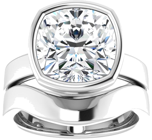 Sužadėtuvių Žiedas „Solitaire“ 585 Baltojo Aukso Cushion 10mm (8)