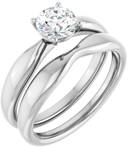 14K White  5.8 mm Round Solitaire Engagement Ring Mounting (6)