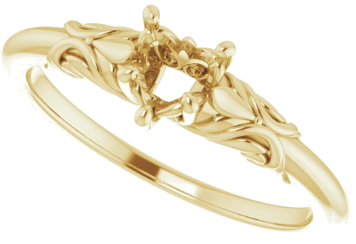 14K Yellow 5x5 mm Heart Engagement Ring Mounting (5)