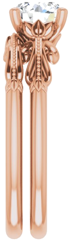 Sužadėtuvių Žiedas „Sculptural-Inspired Solitaire“ 585 Rožinis Aukso Round 6.5mm (9)