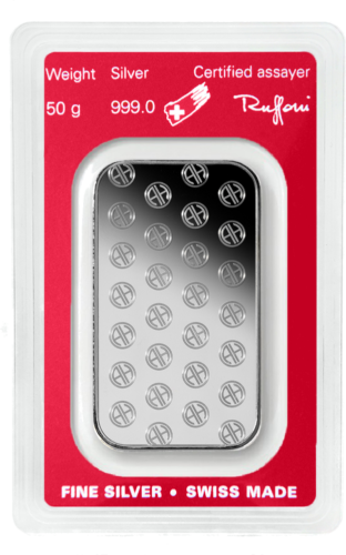 50 гр. Сребърно кюлче .999 Argor-Heraeus (2)