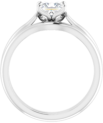 14K White  5 mm Square Solitaire Engagement Ring Mounting (7)