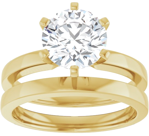 14K Yellow 8 mm Round Solitaire Engagement Ring Mounting (8)