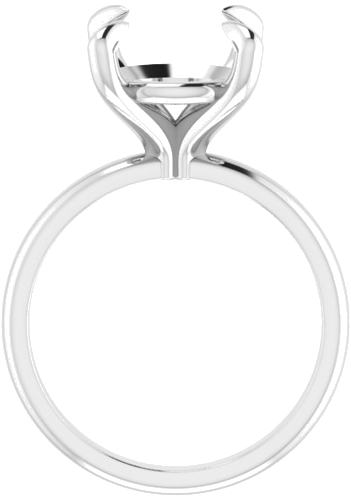 14K White  11 mm Round Solitaire Engagement Ring Mounting (2)