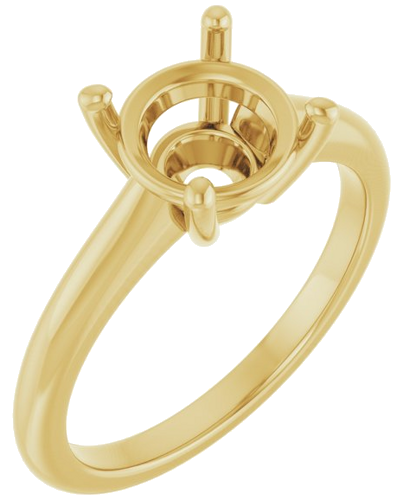 18K Yellow 8.2 mm Round Solitaire Engagement Ring Mounting (1)