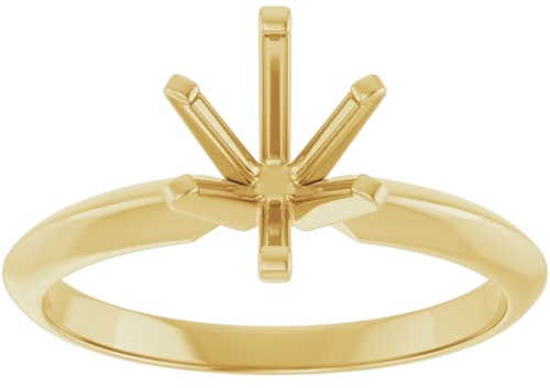 14K Yellow 8x6 mm Oval 6-Prong Solitaire Engagement Ring Mounting (3)