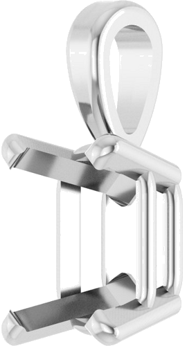 Pakabukas „Emerald 4-Prong Solitaire“ 585 Baltojo Aukso Emerald 6mm x 4.5mm (2)