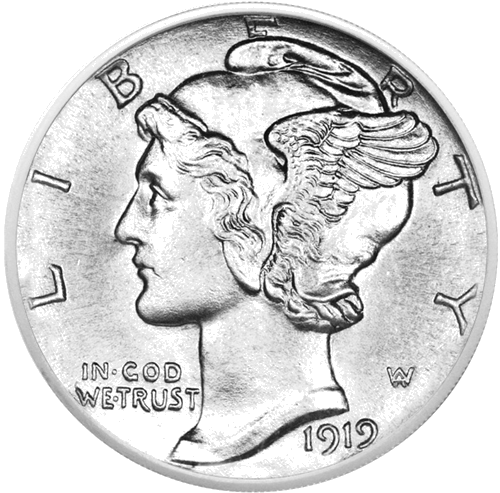 10 Cents/1 Dime Mercury (1916-1945) US Silver Coin (1)