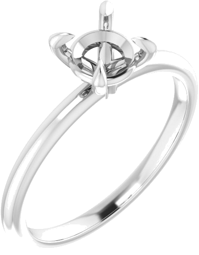 Sužadėtuvių Žiedas „Solitaire“ 585 Baltojo Aukso Round 6mm (1)