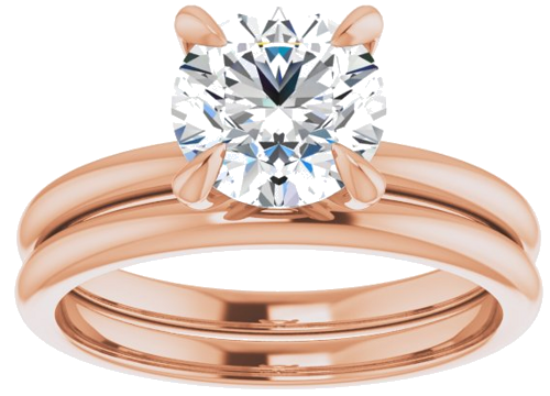 14K Rose  7.4 mm Round Solitaire Engagement Ring Mounting (8)