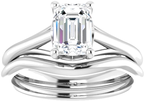 14K White 7x5 mm Emerald Solitaire Engagement Ring Mounting (8)