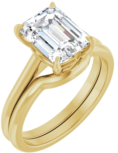 Sužadėtuvių Žiedas „Solitaire“ 585 Geltonojo Aukso Emerald 9mm x 7mm (6)