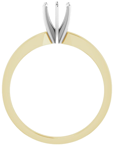 Sužadėtuvių Žiedas „Solitaire“ 585 Baltojo Ir Geltonojo Aukso Round 4.2mm x 4.9mm (2)