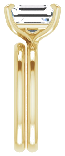 14K Yellow  10x8 mm Emerald Solitaire Engagement Ring Mounting (9)