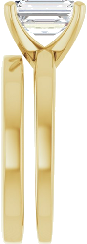 14K Yellow 8x6 mm Emerald Solitaire Engagement Ring Mounting (9)