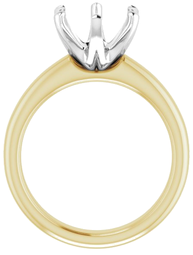 14K Yellow White 9.4 mm Round Engagement Ring Mounting (2)